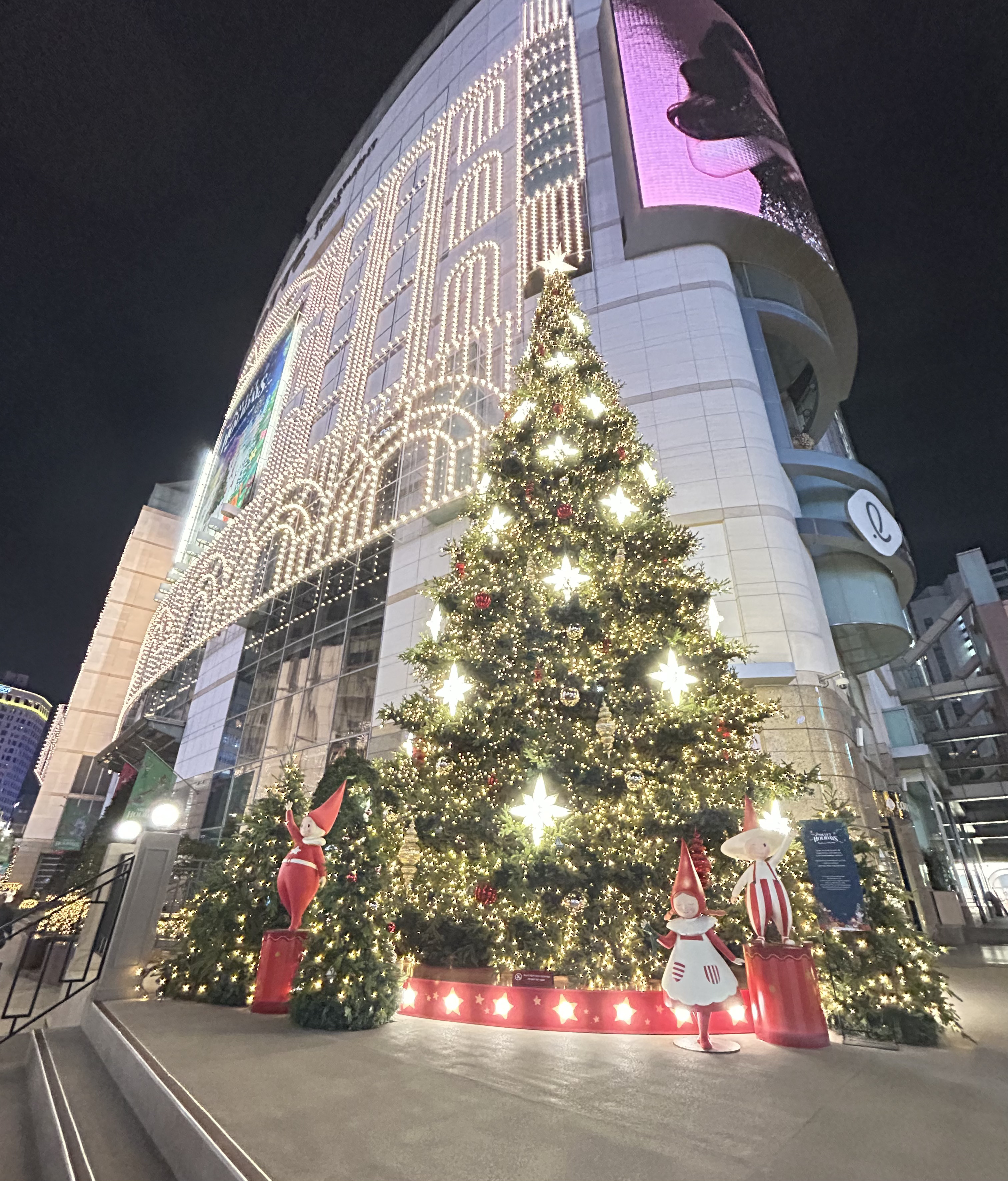 明洞ロッテ百貨店前　クリスマスイルミネーション